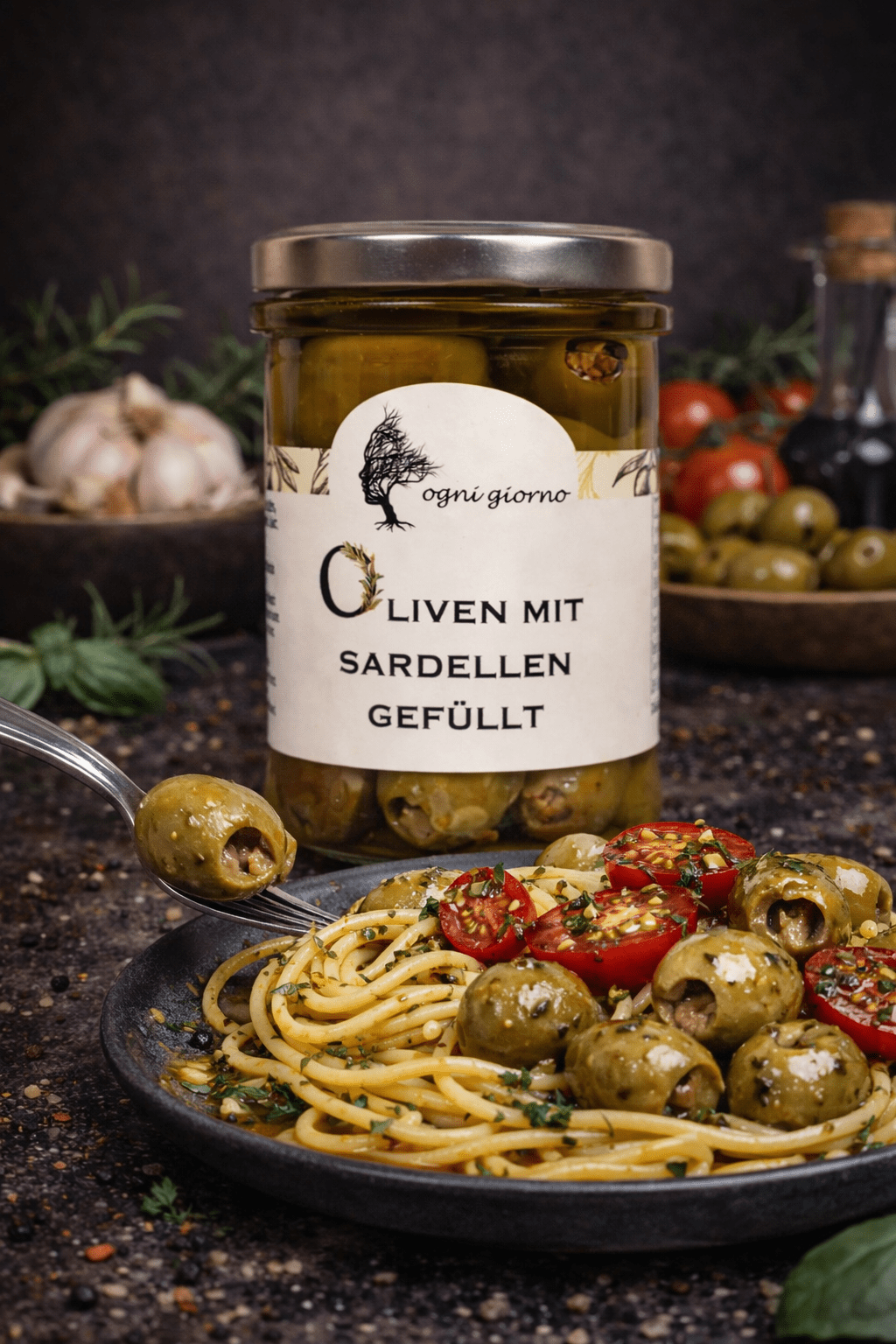 Oliven mit Sardellen gefüllt - Godimento.at