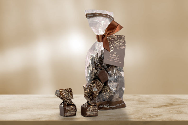 Tartufi dolci Fondente 70% e fave di cacao - Godimento.at