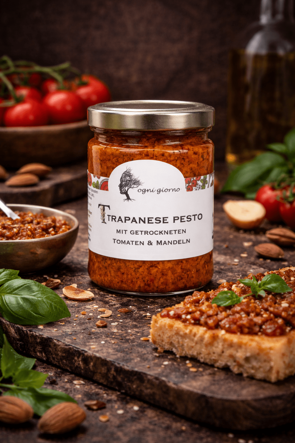 Trapenese Pesto mit getrockneten Tomaten und Mandeln - Godimento.at