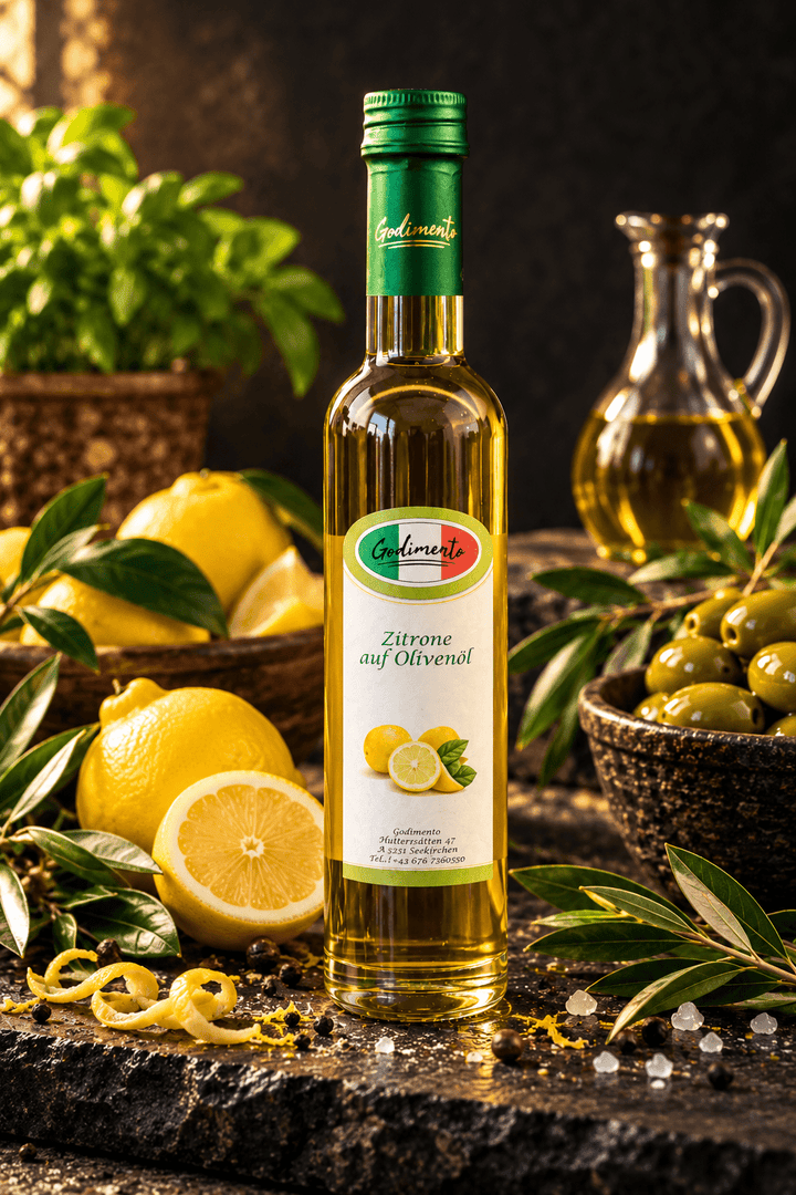 Zitrone auf Olivenöl – Italienisches Zitronen-Olivenöl - Godimento.at